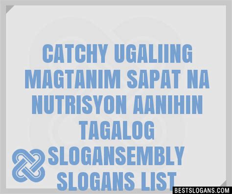 slogan tungkol sa kalusugan at nutrisyon|100+ Catchy Nutrition Tagalog Slogans 2024 + Generator.